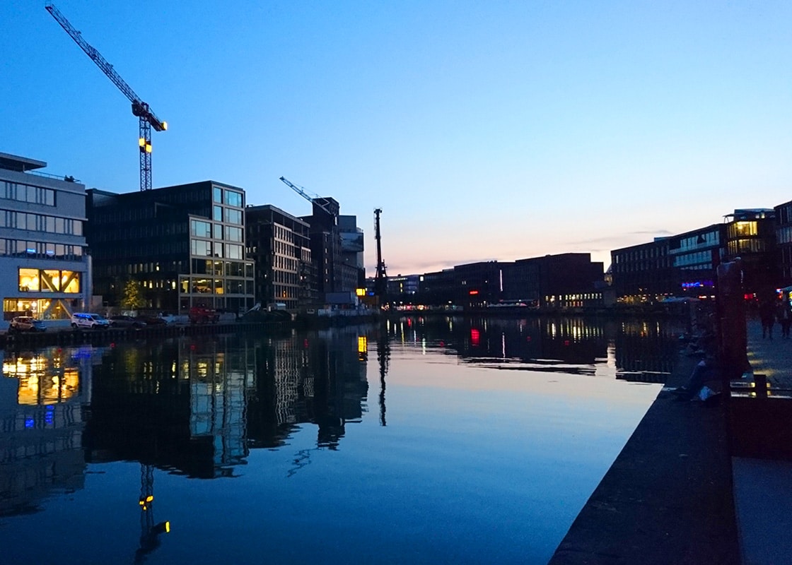 Münster Hafen Abendstimmung