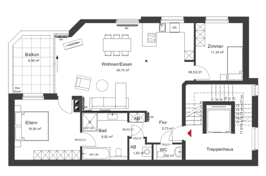 2. Etage - TRAUMHAFTE CITYWOHNUNG MIT BLICK ZUR EMS - FRISCH SANIERT