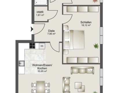 3 Zimmer, Energie­ef­fi­zi­en­teTraum­wohnung Am Sandbach 23. Erstbezug zum 01.03.2023 KfW 40EE, 48167 Münster / Wolbeck, Etagenwohnung