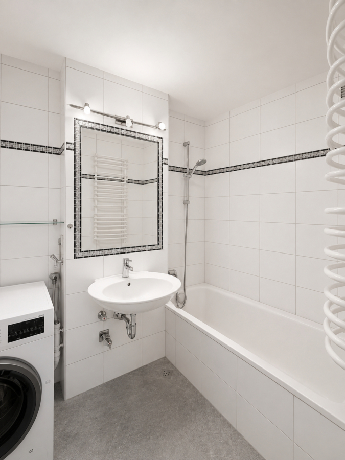 Badezimmer, Digital bereinigte Darstellung