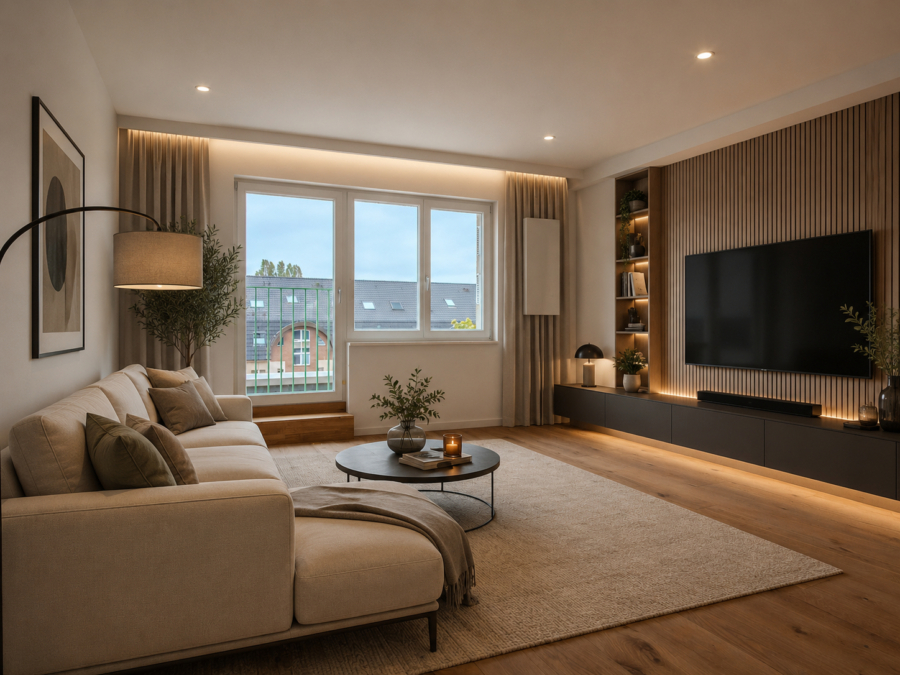 Wohnzimmer KI modifiziert
