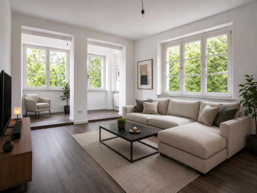Wohnzimmer KI modifiziert