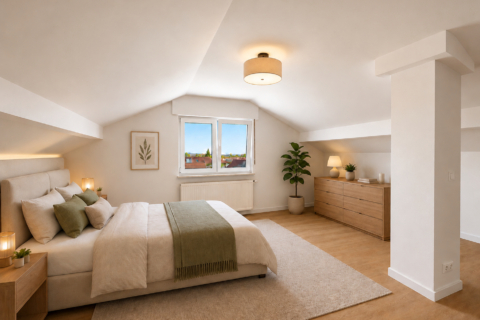 Frisch renovierte 2-Zimmer-ETW mit schönem Ausblick, 61130 Nidderau / Windecken, Dachgeschosswohnung