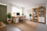 Waschküche als Büro visualisiert