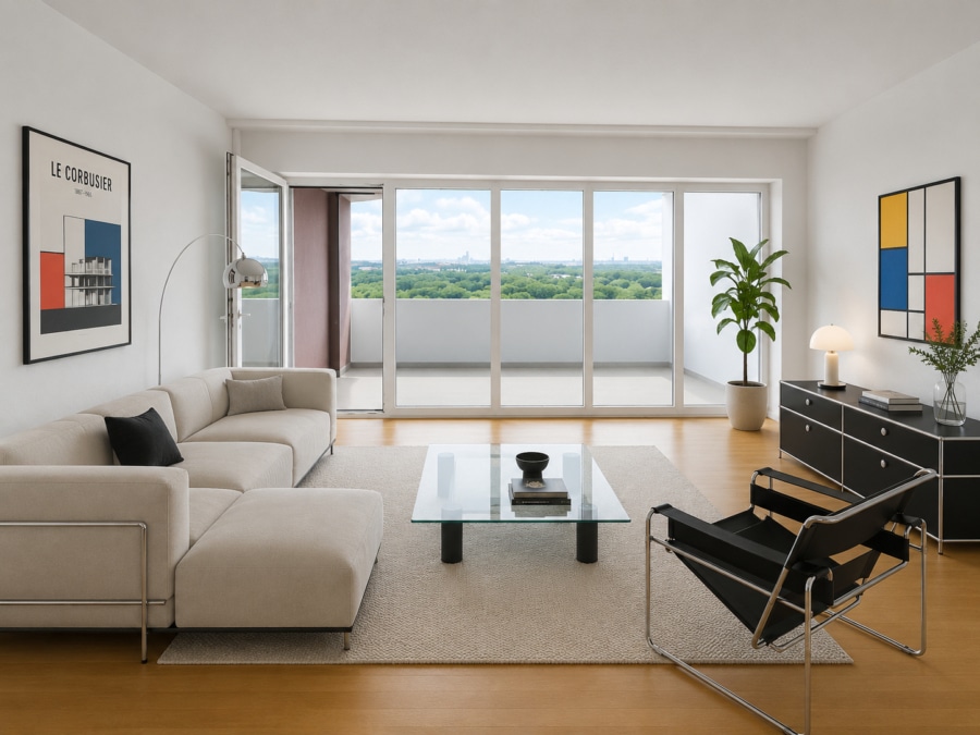 WohnzimmerStadtblick KI