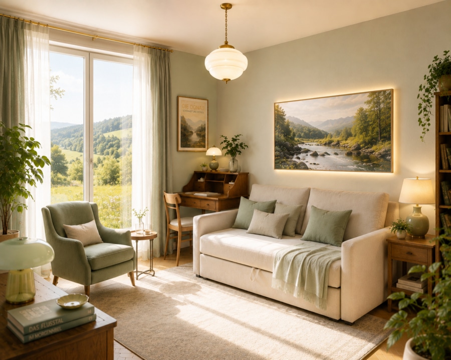 Einrichtungsbeispiel Gästezimmer Retro 20er Jahre